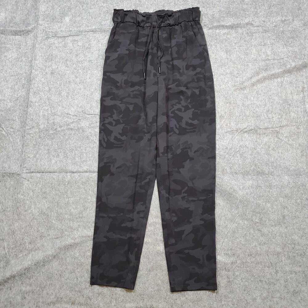 Lululemon Pants Womens 4 Keep Moving 7/8 High Rise‎ Camo Athleisure Black Gray